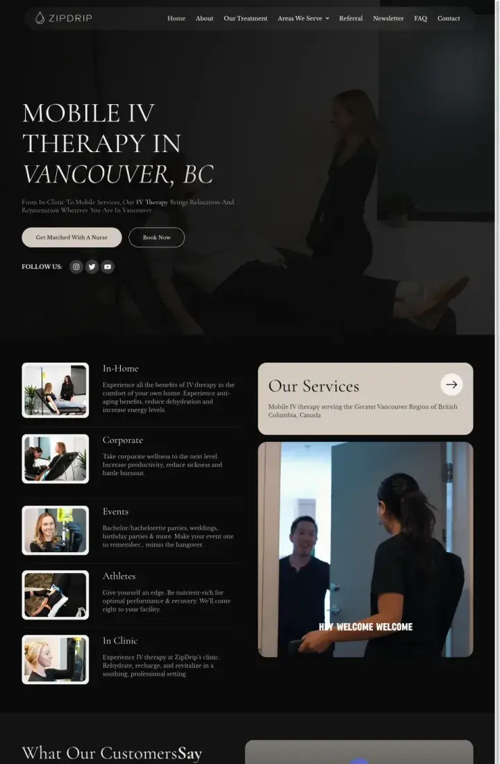ZipDrip website designed by Partopia